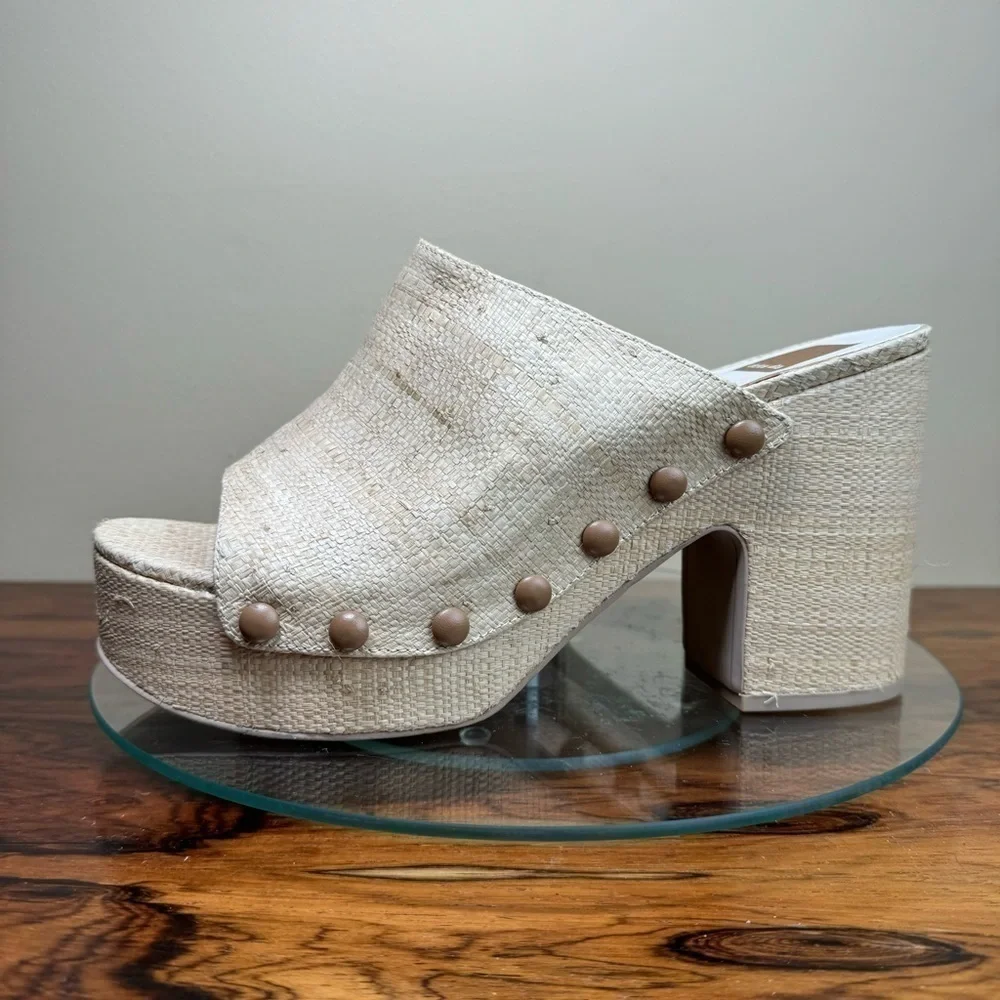 Dolce Vita Emol Heels Natural Raffia
